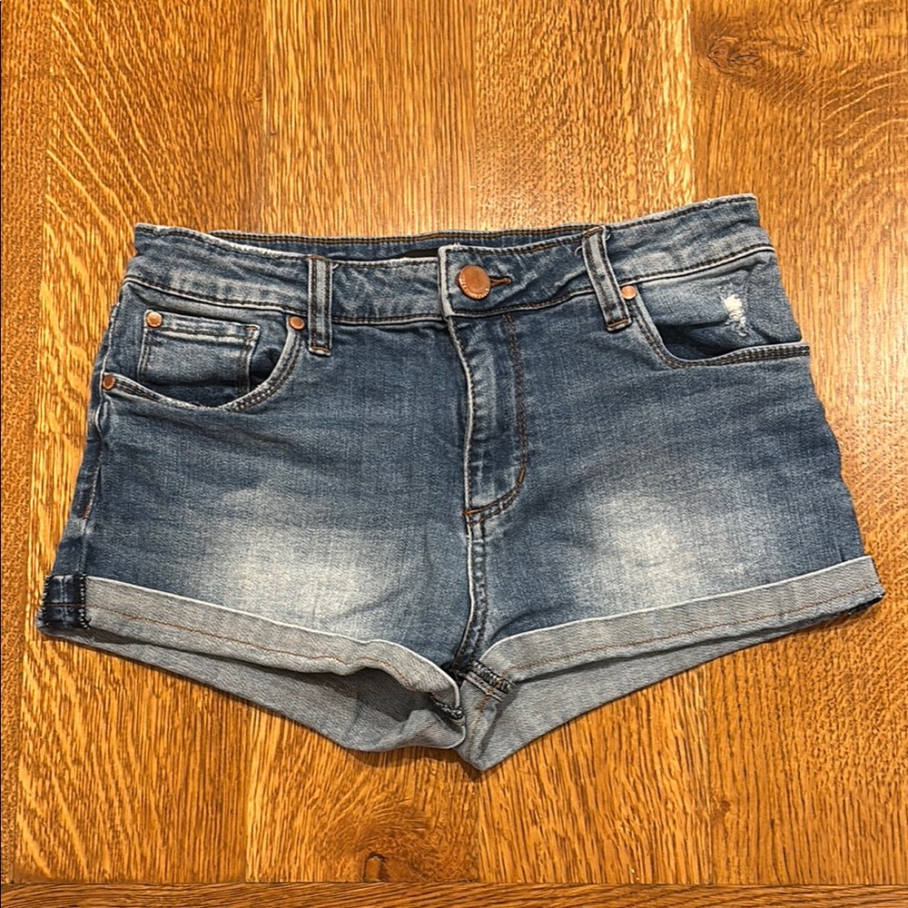 See Thru Soul Blue Jean Shorts with Fading Effect